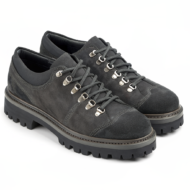 Scarpe Derby Dolevio nero antracite con suola in gomma antiscivolo, il paio completo