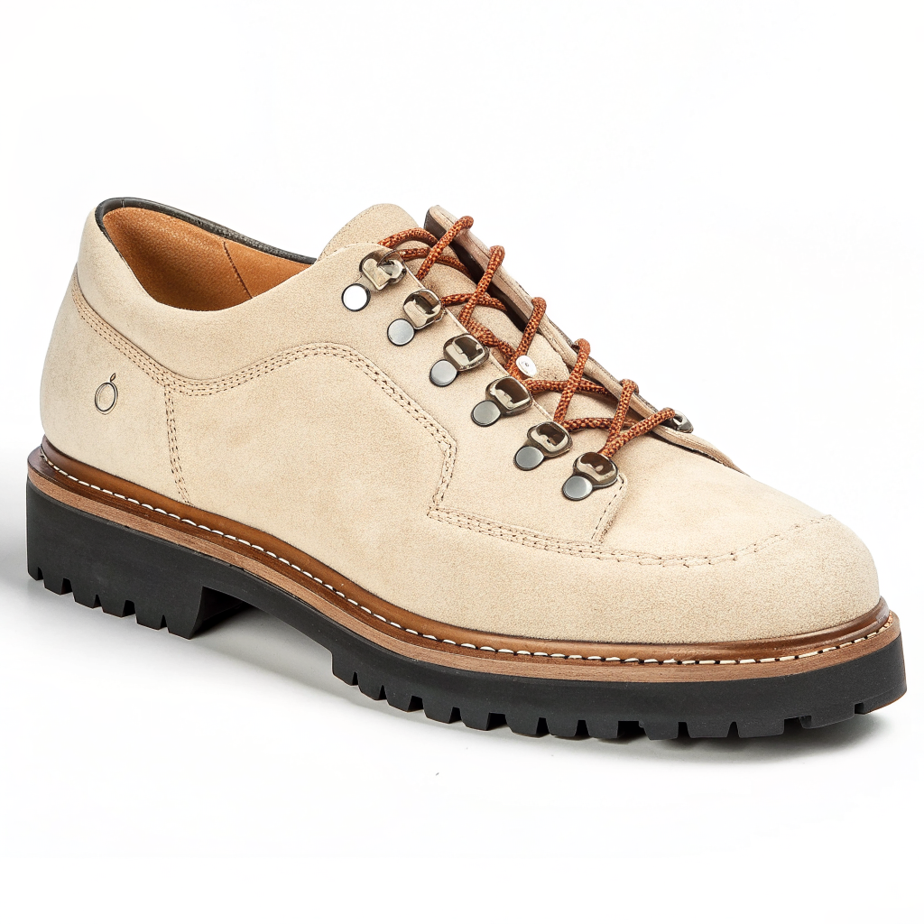 Scarpe Derby Dolevio crema con suola in gomma antiscivolo, vista laterale