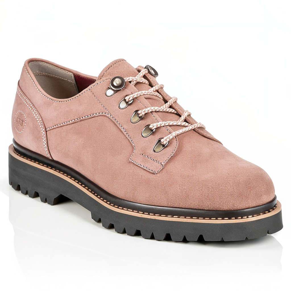 Scarpe Derby Dolevio rosa con suola in gomma antiscivolo, vista laterale